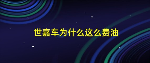 世嘉车为什么这么费油,世嘉为什么那么费油